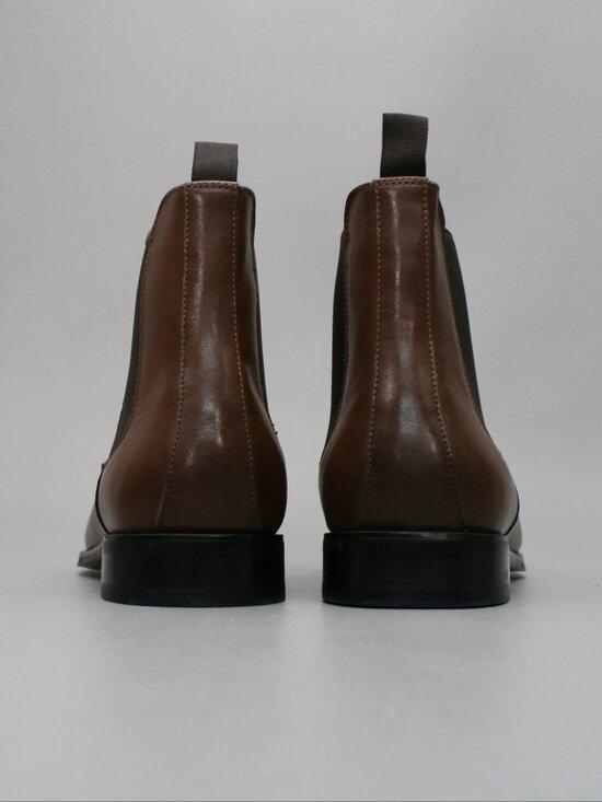 Steve Madden Mens 11.5 Aldair Brown Cognac Burnished Chelsea Pull-on Ankle Boots main image 9